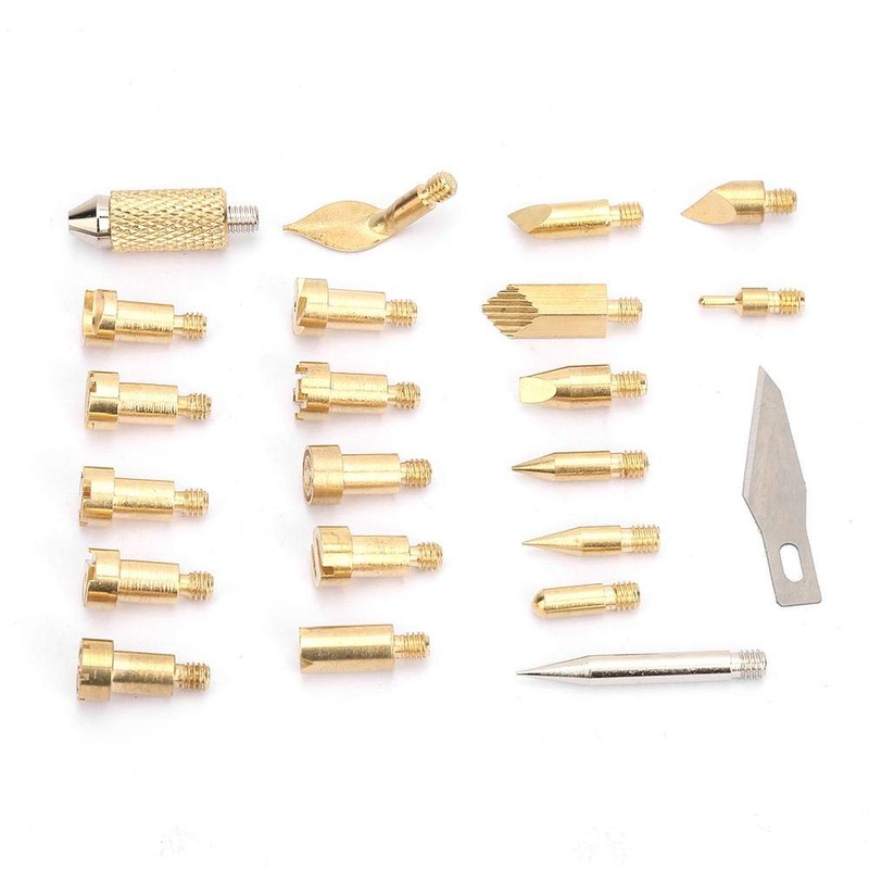 22pcs Brass Electric Soldering Iron Accessories Woodworking Leather