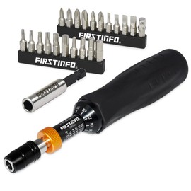 FIRSTINFO H5178Y1 Precision Certified Torque Limiting Screwdriver Set, 1/4 Inch Universal Hex Bit Holder, 0.1-1.2 Nm / 1.33-10.18 in-lb Double Scale w/Bits & Bits Extension Bar