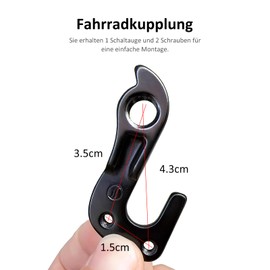 Bicycle Rear Hook, Derailleur Hanger Rear Hook Bike Rear Derailleur Hanger Metal Rear Derailleur Hook Bicycle Rear Derailleur Replacement Part with 2 Mounting Screws for Cube Aim SL#10148