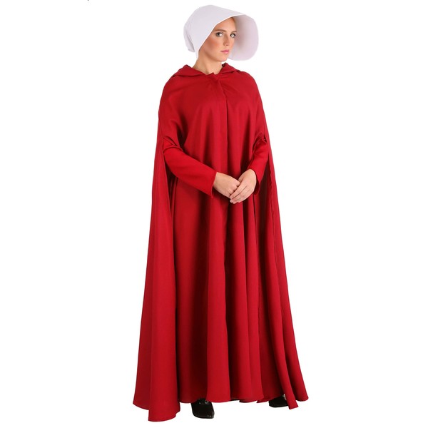 Adult Handmaid's Tale Costume Womens, Hooded Red Cloak Robe Halloween Outfit Large/X-Large