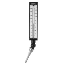 Trerice BX9140304 Adjustable Angle Industrial Thermometer, 9" case, 3.5" Aluminum stem, 0-160˚F