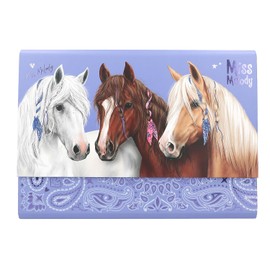 Depesche Miss Melody Bandana 12934 Writing Paper in Purple Expanding Folder with Horse Motif Includes 24 Letter Sheets in 3 Designs and 18 Envelopes