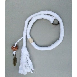 Sharron Renée Dreadlock Wrap Extensions Pre-Looped Dread Accessories Hair Wrap Braid Accessories Bead Wraps Bohemian Hippie Wood Fairy Qty: 1 Wrap (White Moon)