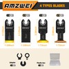 AMZWEI 100PCS Titanium Oscillating Tool Blades, Professional Curved Edge Saw