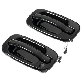 HECASA Door Handle Compatible with 1999-2007 Chevy Silverado GMC Sierra 1500/2500/3500 Yukon Tahoe Escalade Replace for 15034985 15182406 FL w/Key Hole 2PCs(Front,Left&Right)