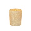 Fun Express Gold Glitter Votive Holders - 12 Glass Candle Holders - Wedding and Home Decor