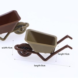 Happyyami 4pcs cart model tiny wheelbarrow model mini wheelbarrow toy micro landscape decoration fairy garden wheelbarrow mini garden wheelbarrow micro scene ornaments household plastic