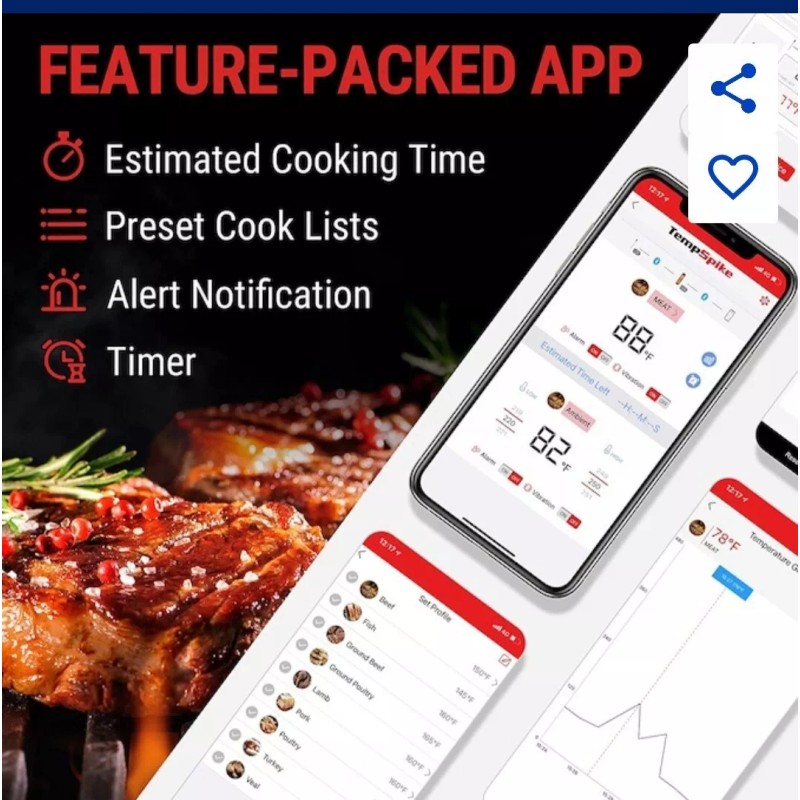ThermoPro TempSpike Wireless Bluetooth Meat Thermometer By ThermPro