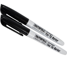 Faithfull Fibre Tip Marker Pen Black (Pack of 2)