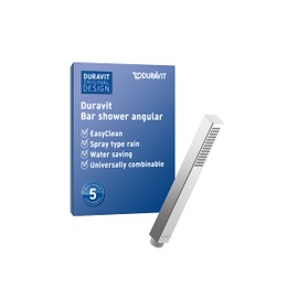 Duravit Univeral Shower Head, Handheld Shower Head with Jet Type Rain, Square Shower Head, with Water-Saving Minusflow-Function, Easy to Clean, Chrome