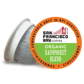 San Francisco Bay K-Cup Coffee Pods, Organic Rainforest Blend (36 ct), Medium-Dark Roast, Commercially Compostable USDA Organic Single-Serve Coffee Pods