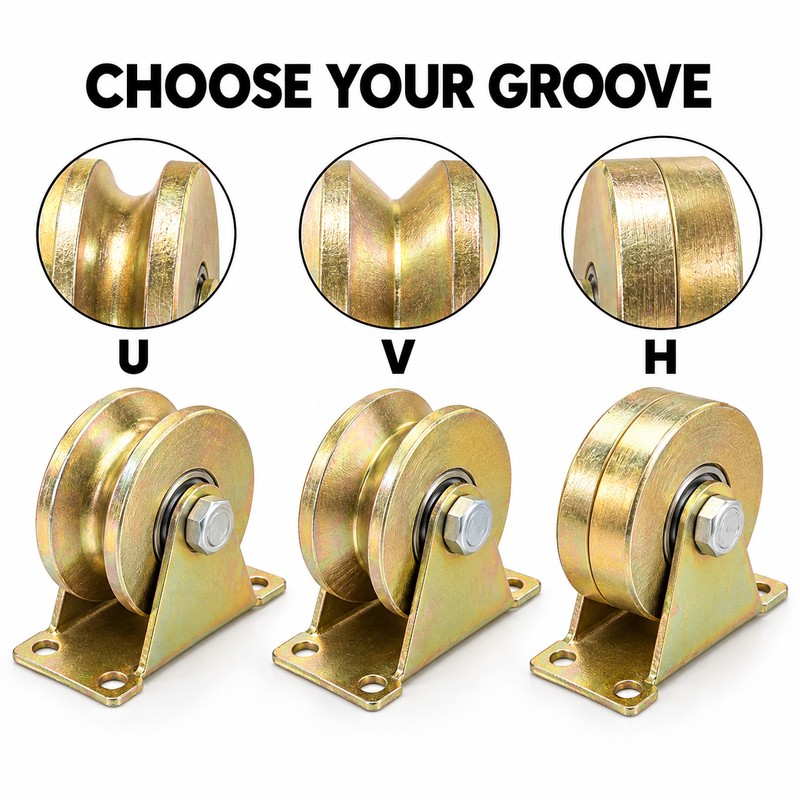 Steel Sliding Door Track Roller Wheel with Mounting Bracket –
