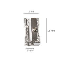 D.RECT Pack of 24 Single Metal Pencil Sharpeners for Coloured Pencils, Silver, 7201