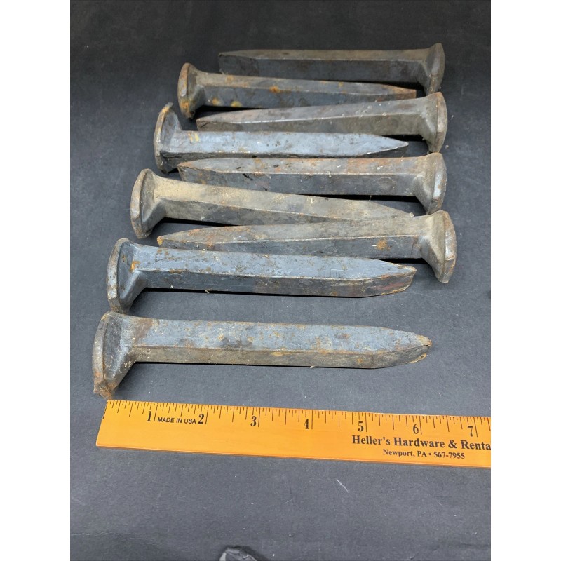 10 Railroad Spikes - Little Surface Rust - New -