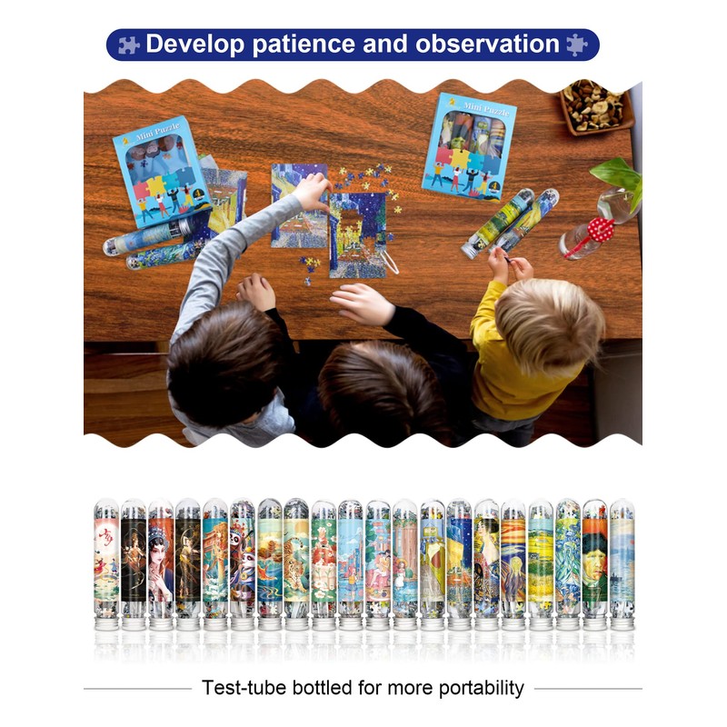 Mini Jigsaw Puzzles for Adults (8 Packs) Double-Sided Puzzle with