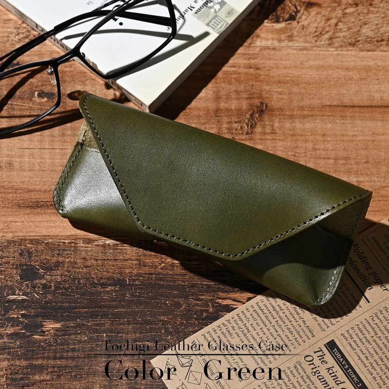 Naru Tochigi Leather Glasses Case, Eyeglass Case, Genuine Leather, Stylish,
