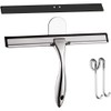 Ibergrif M34101 No Drilling Shower Squeegee with Hook, Bathroom Scraper