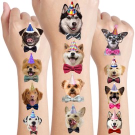 Funny Dog Temporary Tattoos – 50PCS Cute Woodland Birthday Party Favors and Understated Decorations for Kids