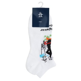 Munsing Wear MG5SSO21U Ankle Length, Unisex, Character Penguin, Antibacterial, Odor Resistant, Golf, WH00 (white), 25.0-27.0 cm