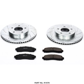 Power Stop K1576 Front Brake Kit with Drilled/Slotted Brake Rotors and Z23 Evolution Ceramic Brake Pads