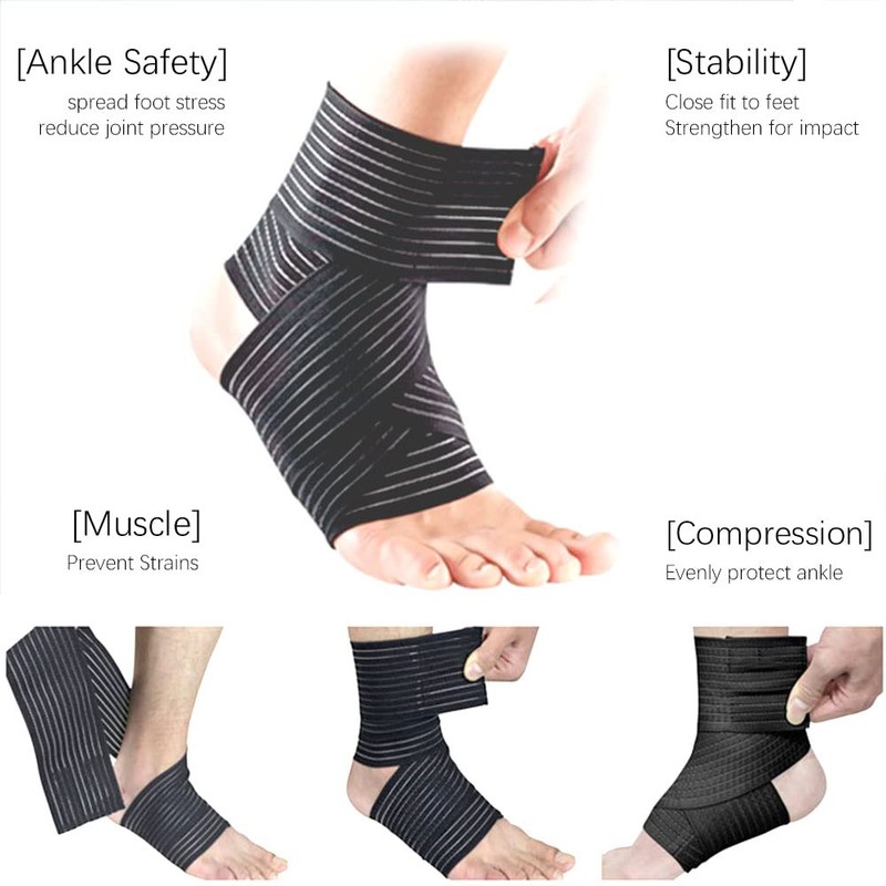 Elfzone Elastic Bandage Wrap with Velcro - 4 Packs -