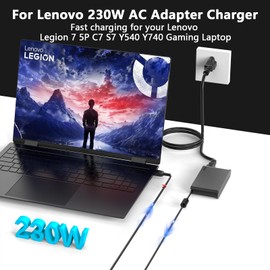 New 230W AC Laptop Charger for Lenovo Legion Slim 5 5P Gen 9 Gen8 Legion 7 7i Gen 9 C7 S7 Y540 Y545 Y740 Y920 Y7000 LOQ 15 16 15IRX9 15AHP9 15APH8 RTX4070 RTX4060 RTX4050 Gaming Laptop