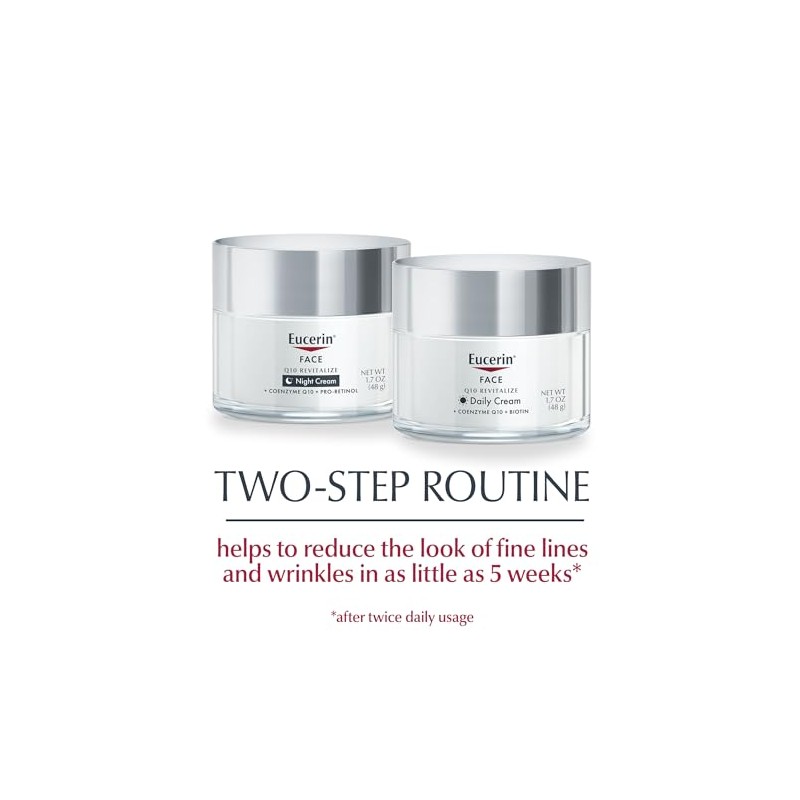 Eucerin Q10 Anti Wrinkle Face Cream Bundle, Day Cream and