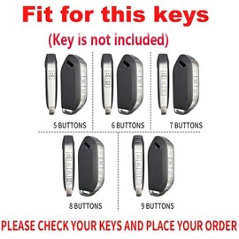 TECART Leather 8-Button Key Fob Cover Fit for 2023-2024 Kia Telluride Remote Key Fob Case Holder Protector Accessories with Keychain Blue