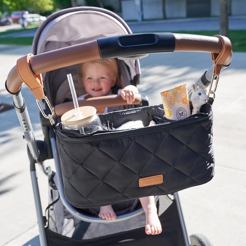 Beautiful Stroller Caddy Organizer With 2 Cup Holders – Luxury