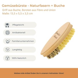 Vegetable brush, brush made of wood and Fibre