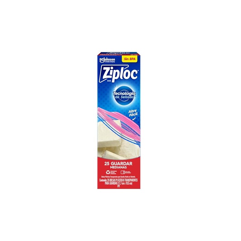Ziploc Bolsas Herméticas para Guardar, 25 Bolsas
