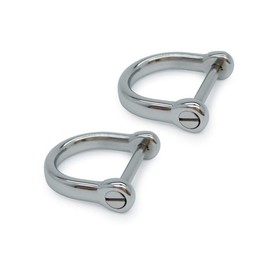 LABEN Stainless Steel D-Rings with Screw Shackle Horseshoe U Shape Key Ring 2 pcs 2/3 Inch
