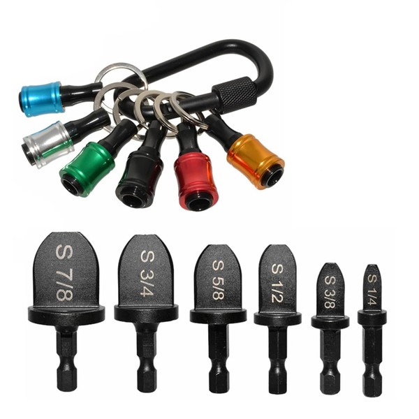 6 Pieces HVAC Plunge Tool Set, Drill Bit with Keychain