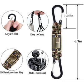 cibtdtl 2 Pcs Heavy Duty Paracord Lanyard Keychain, Braided Parachute Rope Necklace Keychains with Cool USA Flag, Strong Lanyard for Outdoor Activities, Camera, Keys, Whistle, Traveling