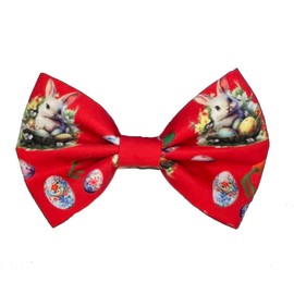 dod.i_boutique New Dogs Bow Tie Bowtie Easter Rabbit EGGS carrots RED Elastic Band ACCESSORY Handmade UK (Rabbit2 MEDIUM)