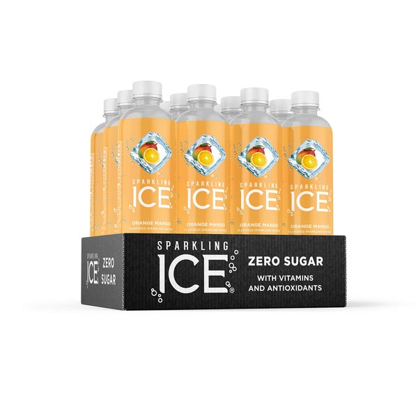 Sparkling Ice, Orange Mango Sparkling Water, with Antioxidants and Vitamins, Zero Sugar, 17 fl oz Bottles (Pack of 12)