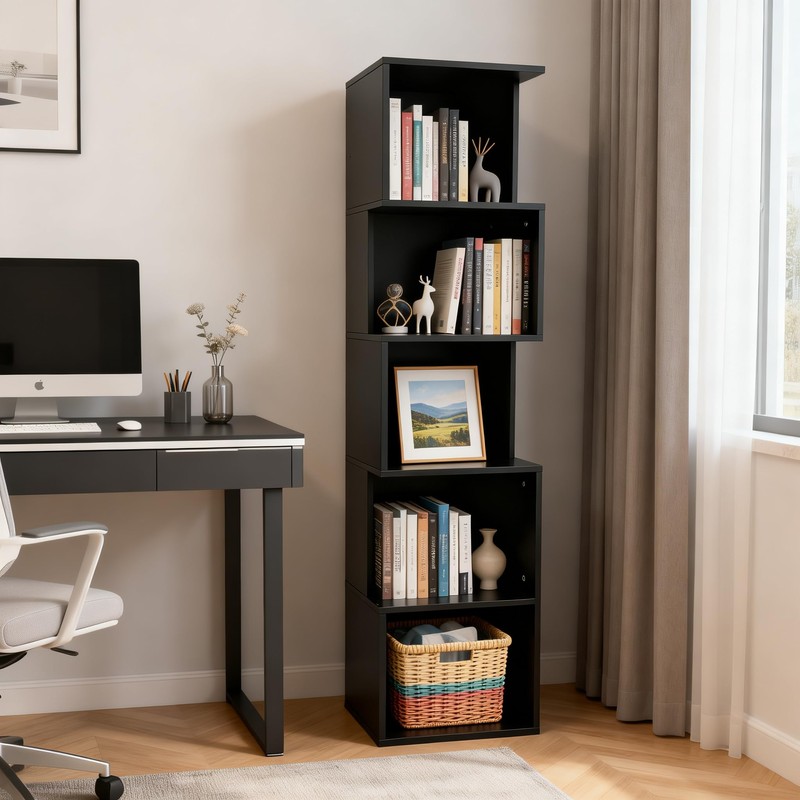 Enjoy Smart 5 Cube Bookshelf, Freestanding 5 Tier Open Display