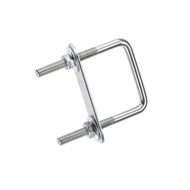 TOP-VIGOR M6 Square U-Bolts, 42mm Inner Width 70mm Length Steel U-Bolts with Nut, Plate, Washer for Building Installations Mechanical Parts Connection Cehicles Ships