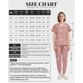 Eadflie Scrubs for Women Set - 8-Pocket V-Neck Scrub Uniform | Stretch Jogger Pants (Pink/L) | Medical Workwear for Nurses, Dentists, Pet Care