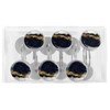 Gold Navy Blue Marble Decorative Shower Curtain Hooks Rings Set