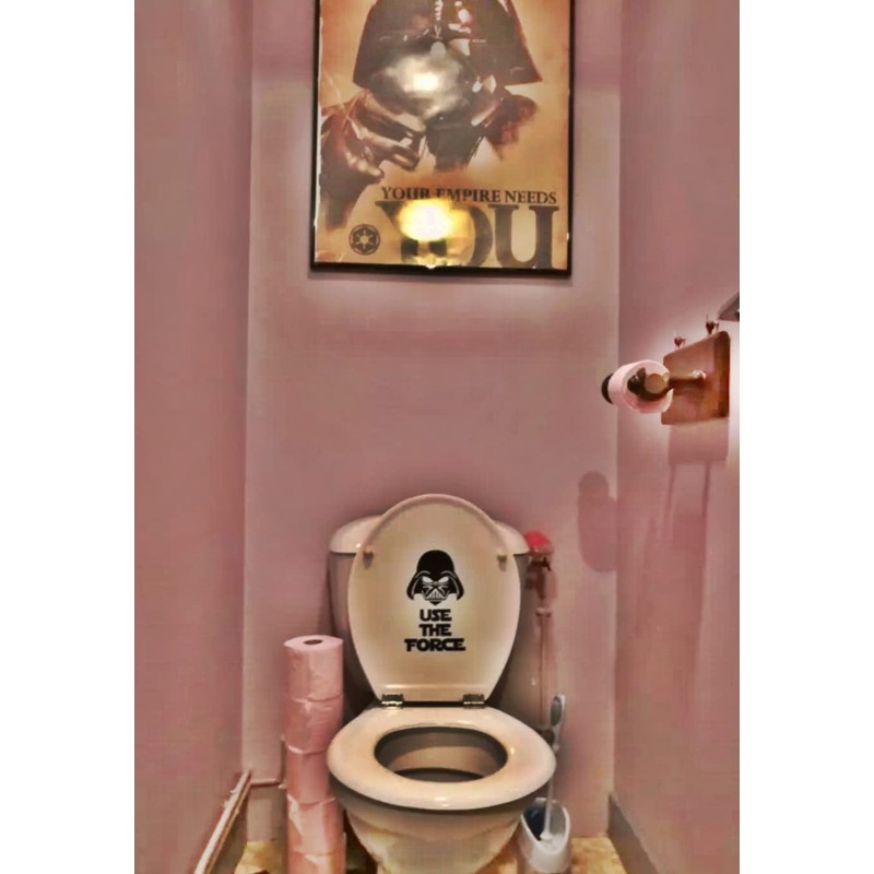 Sticker for Toilet Lid Inside - Use The Force -