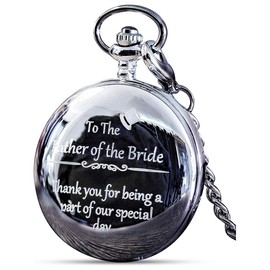 FJ FREDERICK JAMES Father of The Bride Gifts - Engraved 'Father of The Bride' Pocket Watch - Dad of The Bride Gifts for Wedding