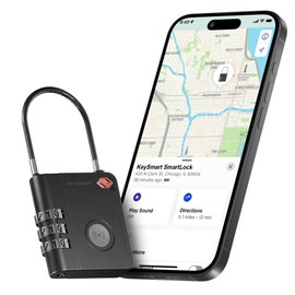 KeySmart SmartLock Tracking Luggage Locks TSA Approved - Compatible with Apple Find My App, Bluetooth GPS Tracker, Water Resistant, Lock Your Suitcases and Keep Track of it
