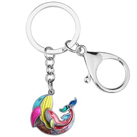 Enamel Alloy Ocean Whale Keychain Mothers Day Charms Novelty Gifts For Women Girls Bag Wallet (Multicolor)