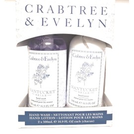 Bundle set of crabtree evelyn Nantucket Briar Hand Wash and Hand Lotion Gift Pack - 500 ml Each