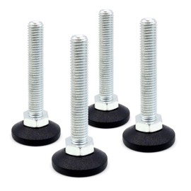Design61 4 x Adjustment Screw Diameter 38 mm Plate M12 x 60 mm Galvanised Screw up to 600 kg