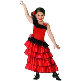 Child's Red and Black Spanish Princess Costume, Medium