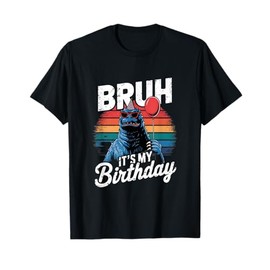 Bruh It's My Birthday Japanese Kaiju Monster Retro Sunset T-Shirt