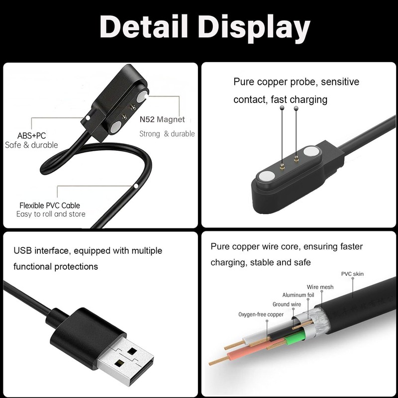Xininyia USB Charging Cable for AlphaGear Delta PRO Smart Watch