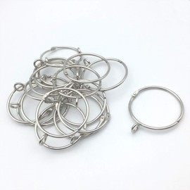 C.M. Shower Curtain Ring, Sliding Ring, Inner Diameter 2.0 inches (50 mm), Opening Design, Curtain Ring Hooks, 10 Pieces, Firmly Fixed